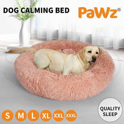 Pawz Dog Calming Bed Warm Soft Plush Thicker round Comfy Sleeping Large Washable