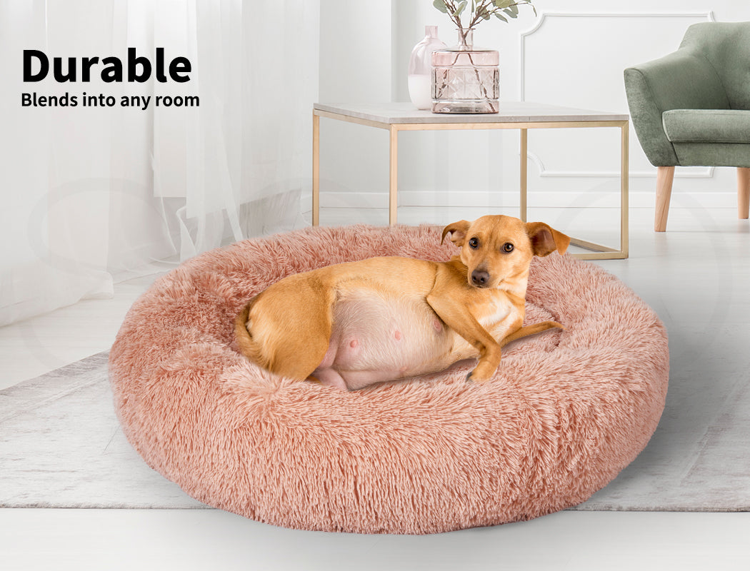 Pawz Dog Calming Bed Warm Soft Plush Thicker round Comfy Sleeping Large Washable
