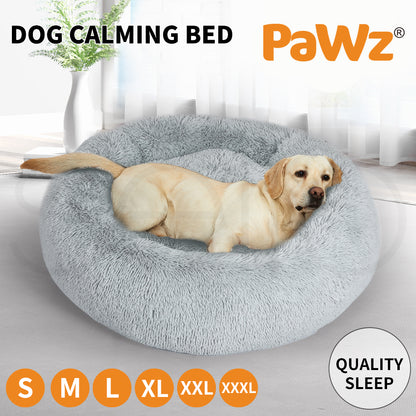 Pawz Dog Calming Bed Warm Soft Plush Thicker round Comfy Sleeping Large Washable
