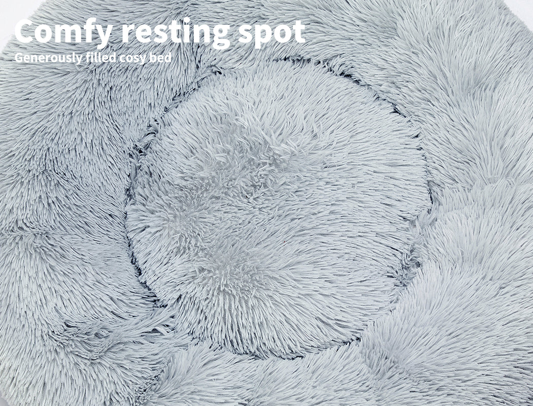 Pawz Dog Calming Bed Warm Soft Plush Thicker round Comfy Sleeping Large Washable