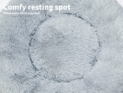 Pawz Dog Calming Bed Warm Soft Plush Thicker round Comfy Sleeping Large Washable