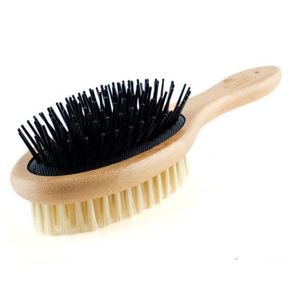 Pet Bamboo Double Sided Grooming Brush (Bristle & Pin) 22Cm X 6Cm X 5.2Cm NEW