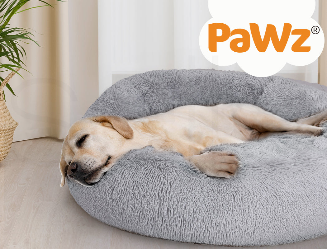 Pawz Dog Calming Bed Warm Soft Plush Thicker round Comfy Sleeping Large Washable