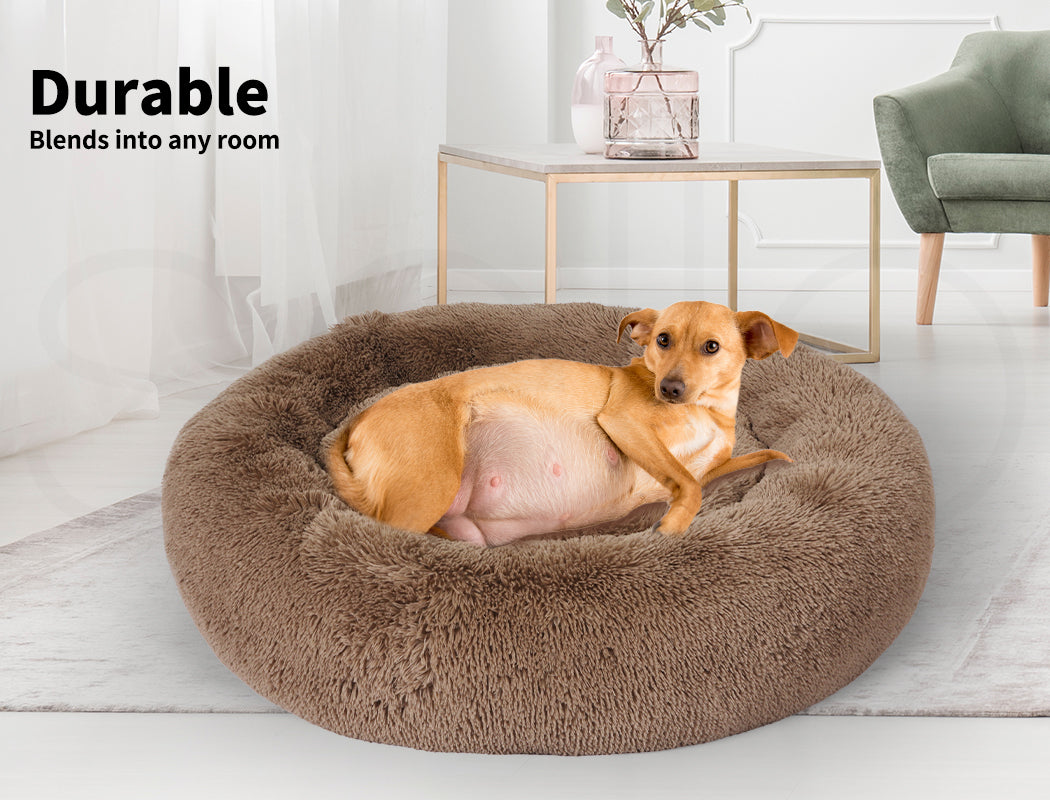 Pawz Dog Calming Bed Warm Soft Plush Thicker round Comfy Sleeping Large Washable