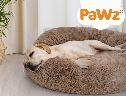 Pawz Dog Calming Bed Warm Soft Plush Thicker round Comfy Sleeping Large Washable