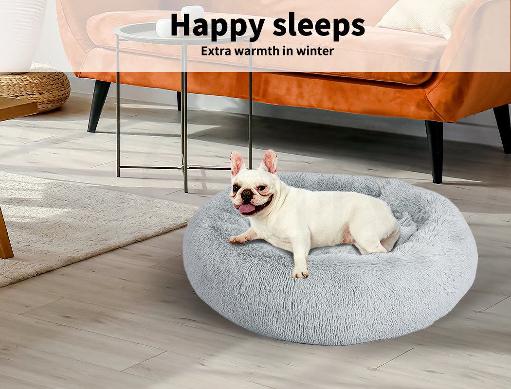 Pawz Dog Calming Bed Warm Soft Plush Thicker round Comfy Sleeping Large Washable