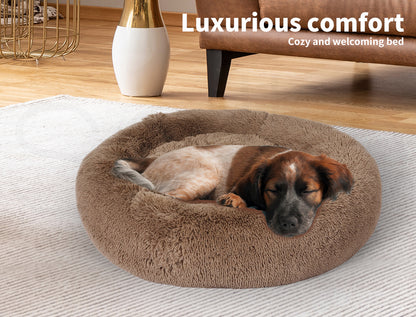Pawz Dog Calming Bed Warm Soft Plush Thicker round Comfy Sleeping Large Washable