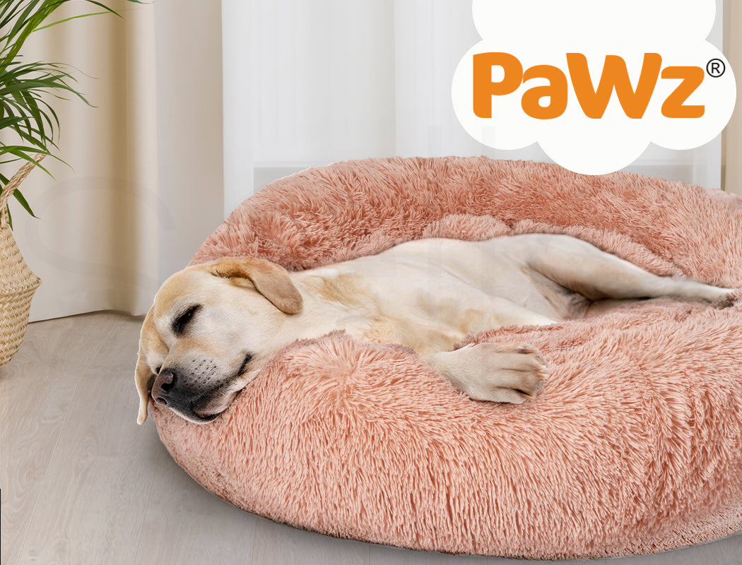 Pawz Dog Calming Bed Warm Soft Plush Thicker round Comfy Sleeping Large Washable