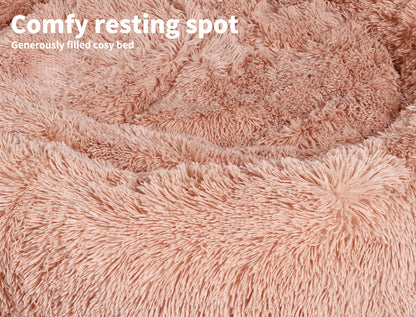 Pawz Dog Calming Bed Warm Soft Plush Thicker round Comfy Sleeping Large Washable