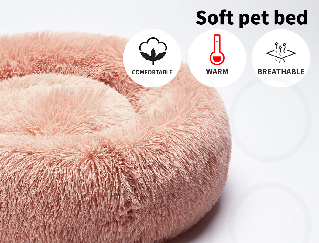 Pawz Dog Calming Bed Warm Soft Plush Thicker round Comfy Sleeping Large Washable