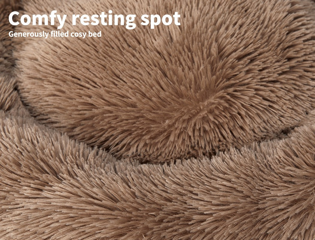 Pawz Dog Calming Bed Warm Soft Plush Thicker round Comfy Sleeping Large Washable