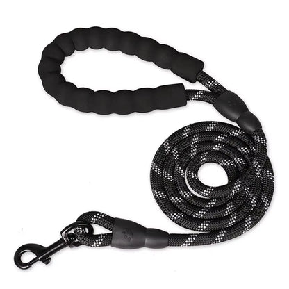Reflective Dog Leash with Comfortable Padded Handle - Double Heavy Duty Traction Rope for Strong Dogs - Enhance Safety and Contr