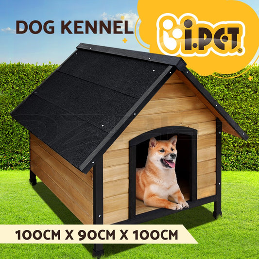 I.Pet Dog Kennel Extra Large Wooden House Outdoor Pet Puppy Kennels Weatherproof