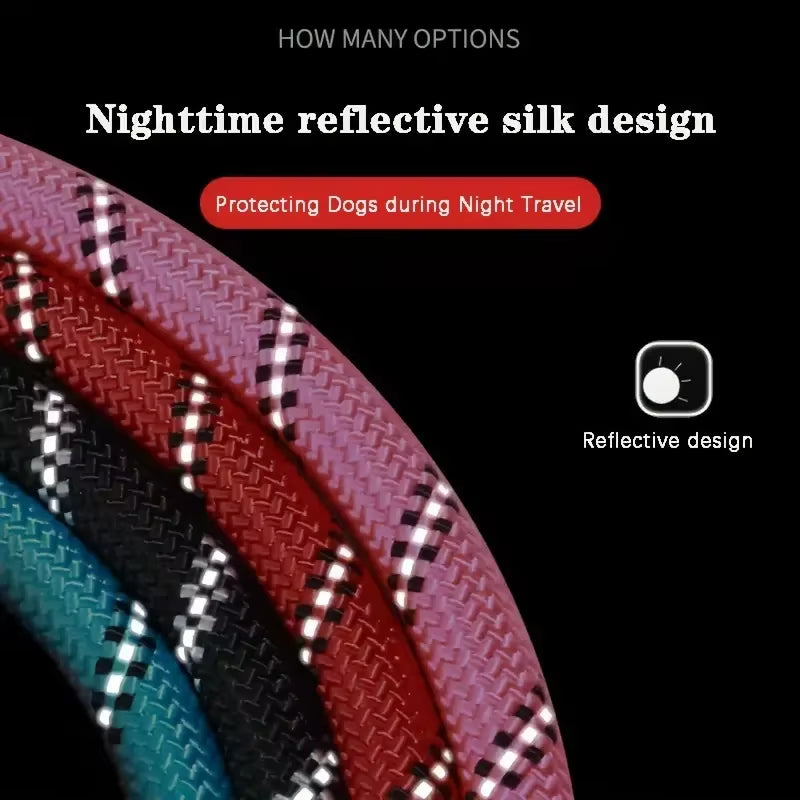 Reflective Dog Leash with Comfortable Padded Handle - Double Heavy Duty Traction Rope for Strong Dogs - Enhance Safety and Contr